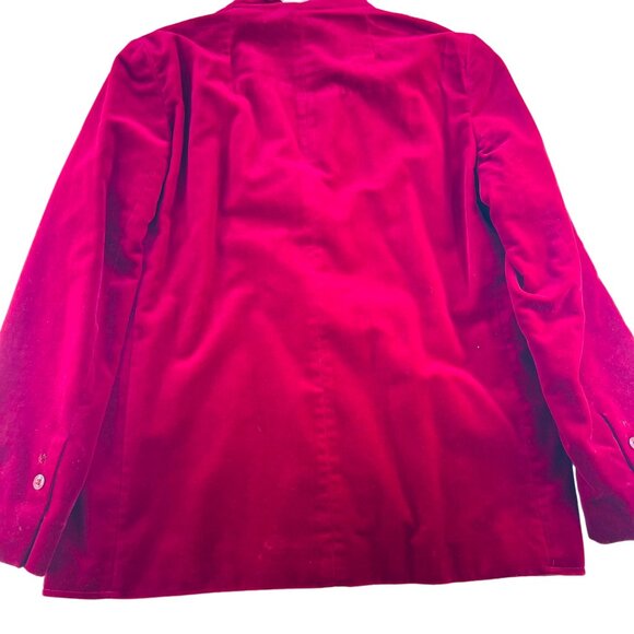Vintage Roth Le Cover Blazer Jacket Red VELVET Festive Stretch Sz Large Poland - Picture 4 of 4